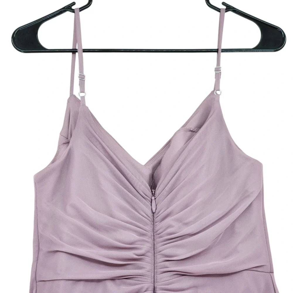 Azazie Maxi Dress 12 Tequilla Purple‎ Dusk Ruched V-Neck Formal Bridesmaid Gown